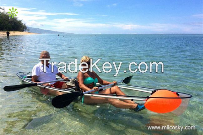 2016 hot sales transparent kayaks clear canoes