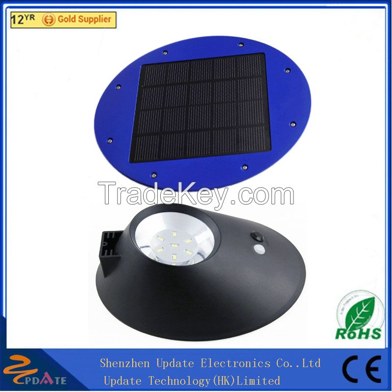 Portable 7led solar powered light 300lm motion sensor solar panel light for outdoor garden