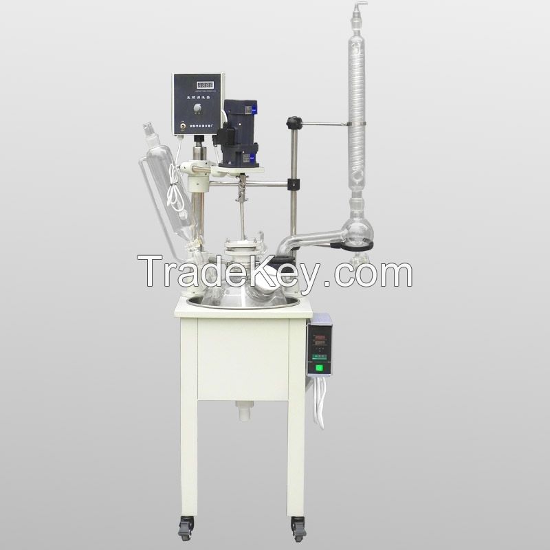 High quality borosilicate GG3.3 double layer jacketed glass reactor 