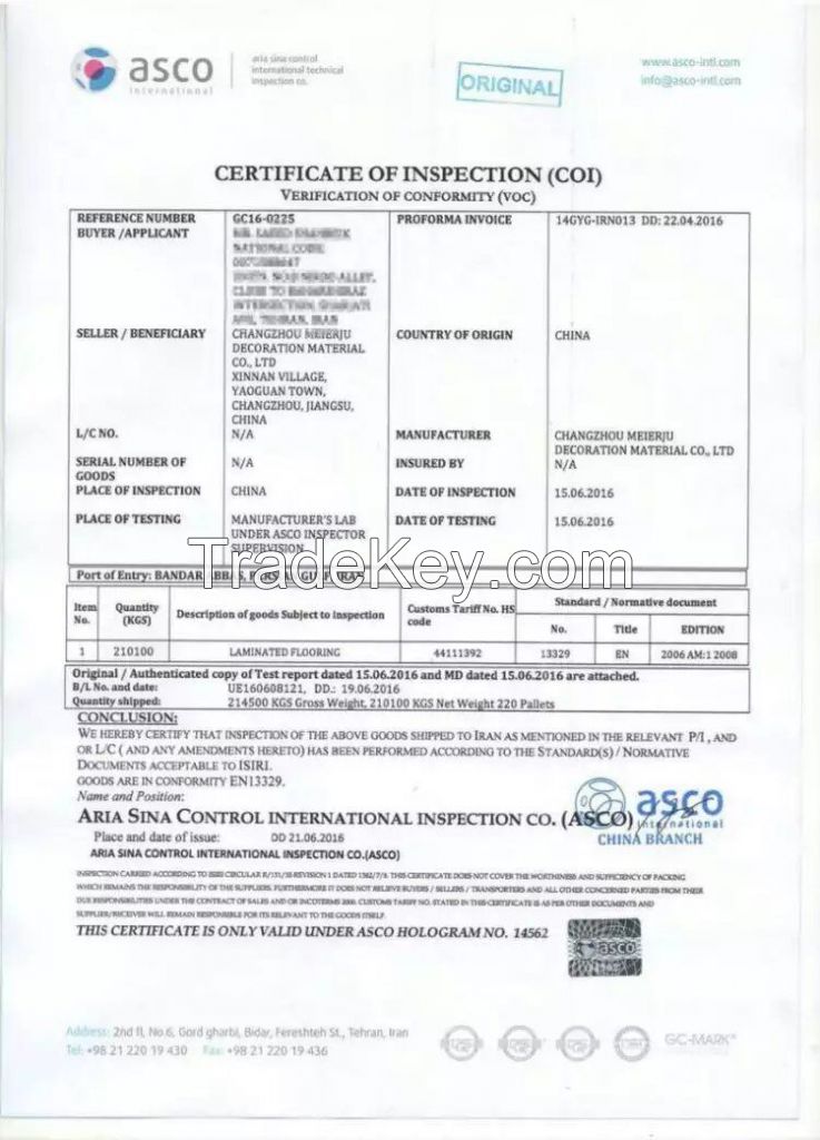 The Procedure of Iran VOC certificate