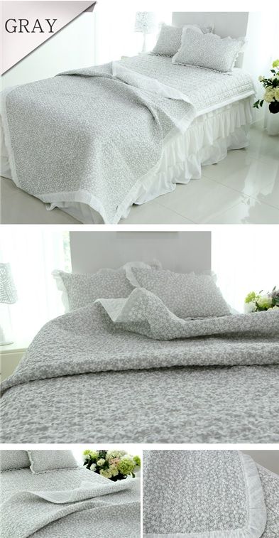 Slim summer quilt frilly flower bedding