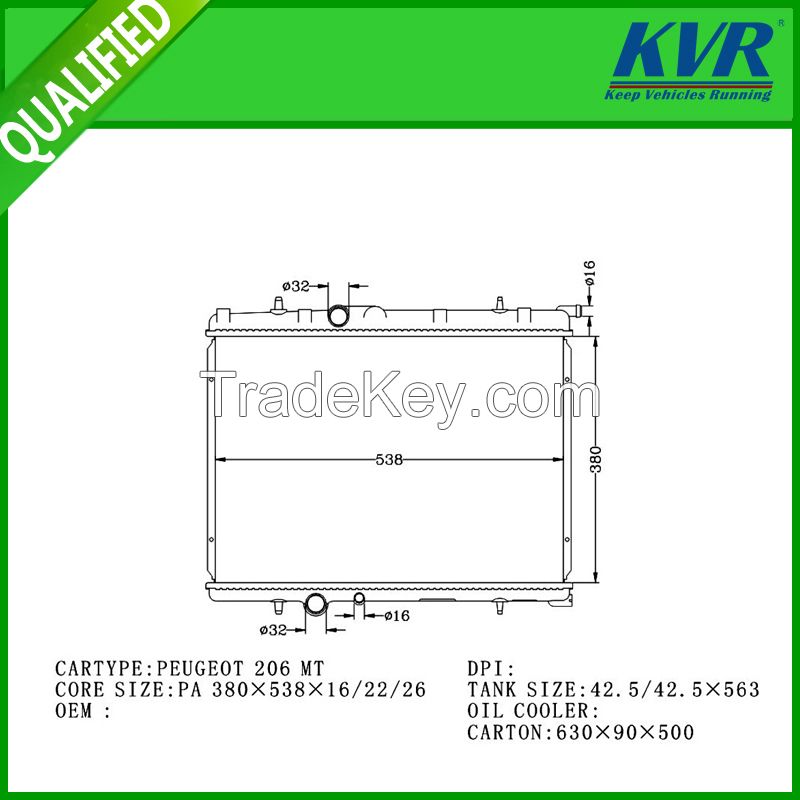 Durable and high performance best aluminum material automotive radiator