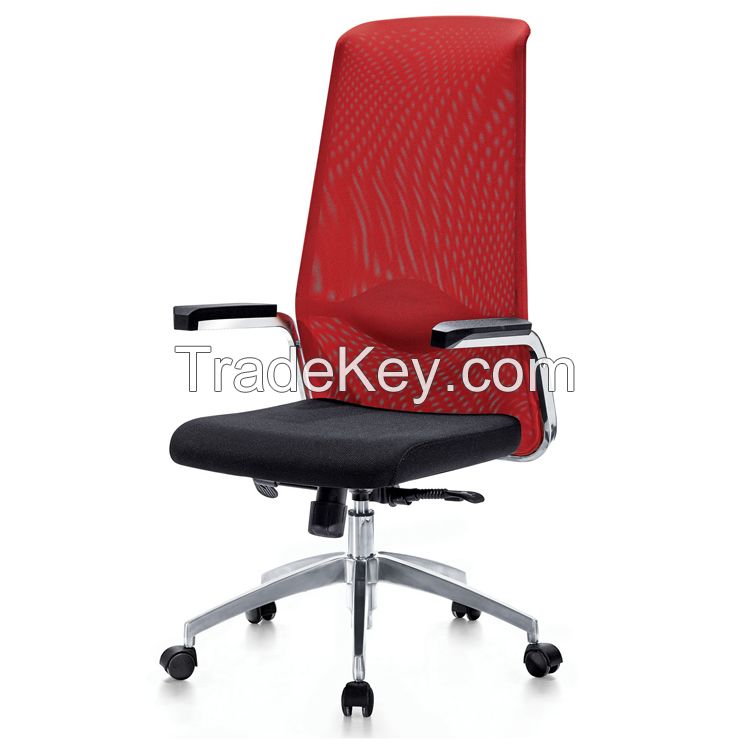 Mesh/Fabric upholstered Top grade metal structure office chair with Metal tube armrest