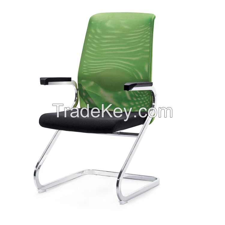 Mesh/Fabric upholstered Top grade metal structure office chair with Metal tube armrest