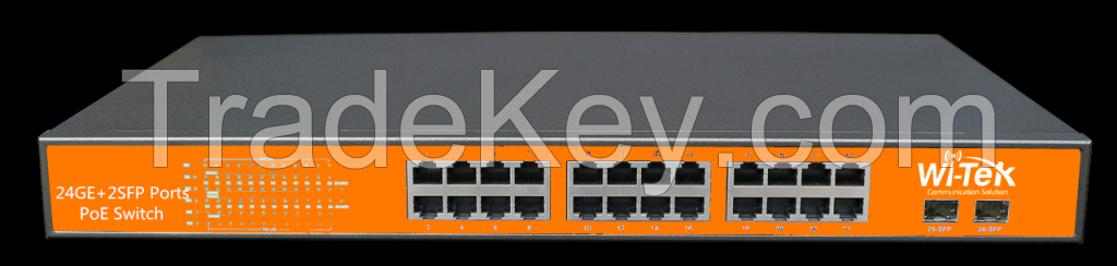 24GE+2SFP 48V Ports PoE Switch with 24-Port PoE  WI-PS326GF 