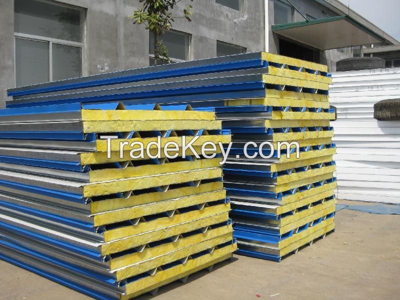 supply high quality color steel rockwool  sandwich panels for roof