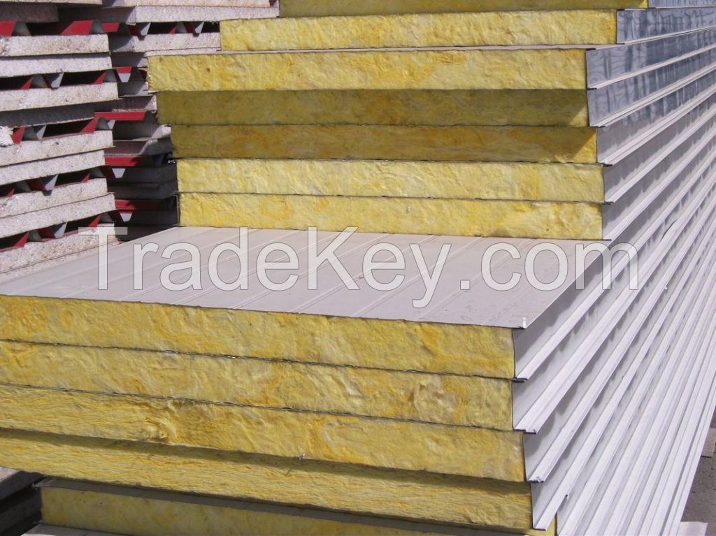 supply high quality color steel rockwool  sandwich panels for roof