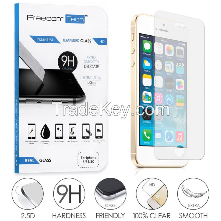 Clear Tempered Glass Screen Protector for iPhone 5/5s/SE