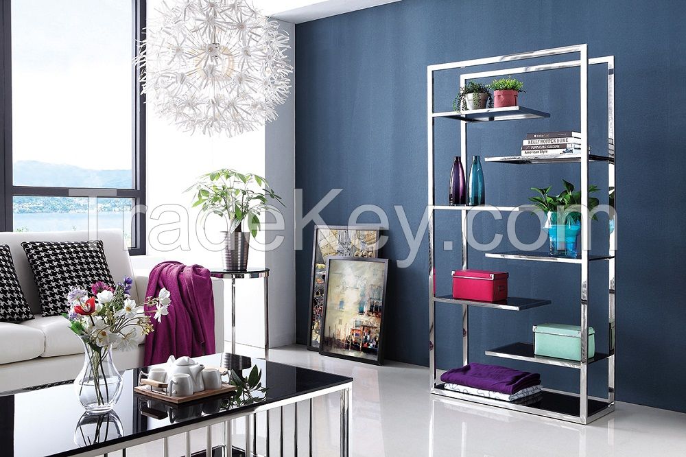 Glass Shelf with Stainless Steel Frame
