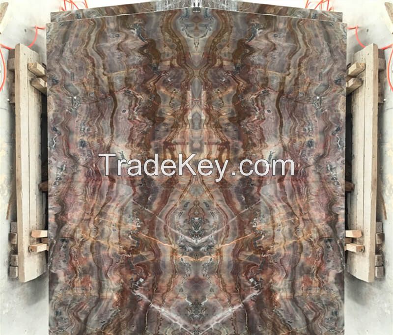 Book matched marble slab----Louis Red