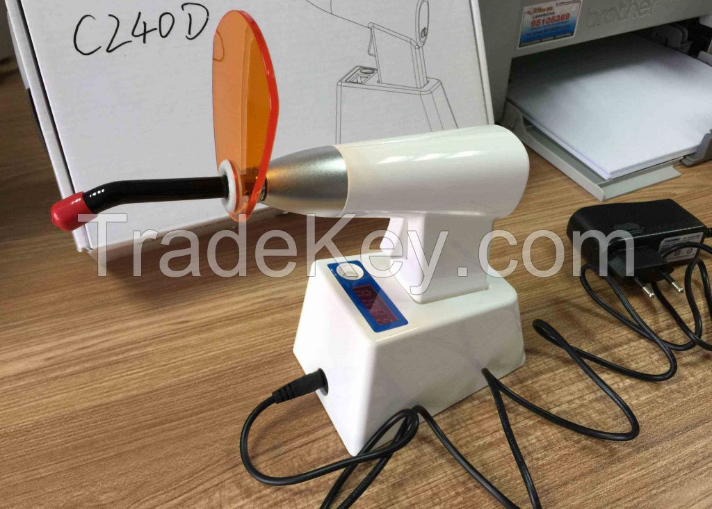 Dual color dental LED curing light with light meter