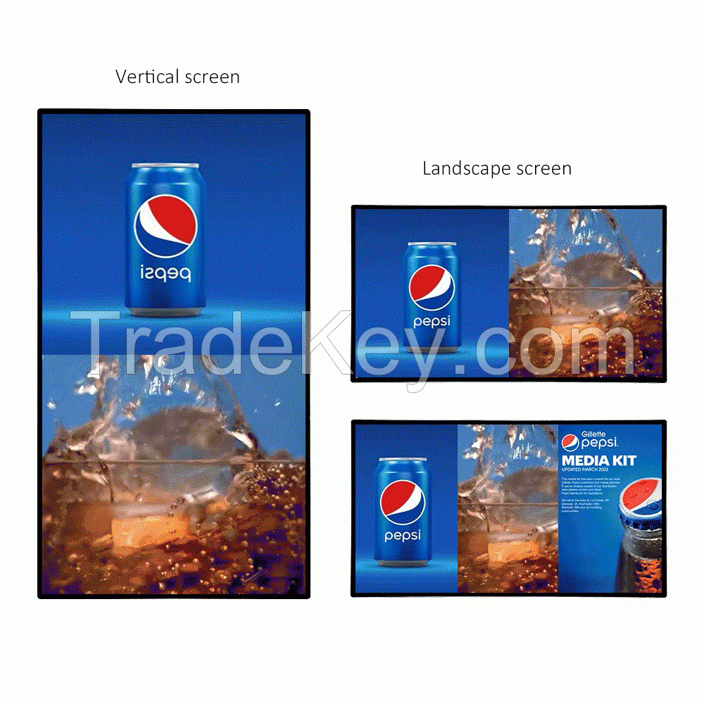 Factory Hot Sale 50 55 65 Inch Indoor Android Advertising Player Wall Mounted Advertising Machine LCD Digital Signage Screen