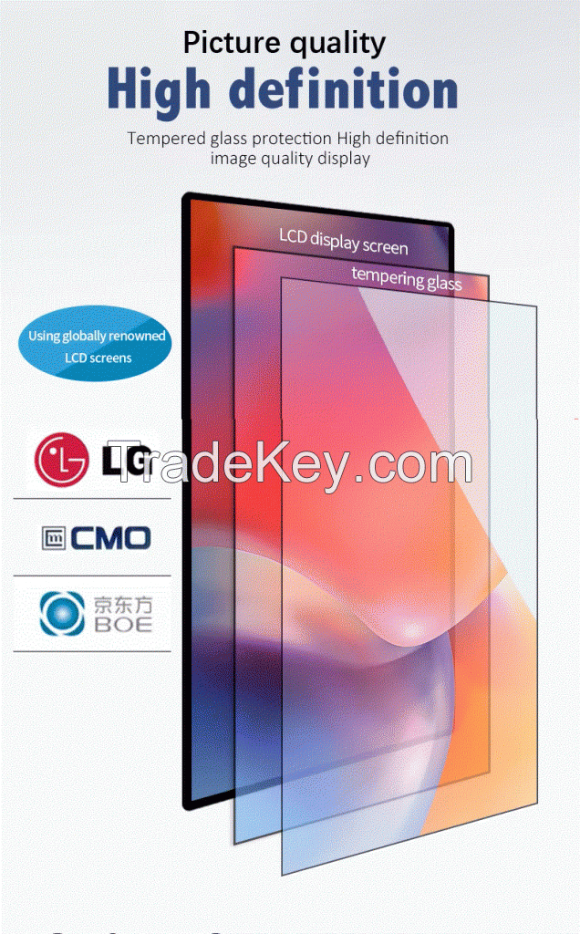 Factory Hot Sale 50 55 65 Inch Indoor Android Advertising Player Wall Mounted Advertising Machine LCD Digital Signage Screen