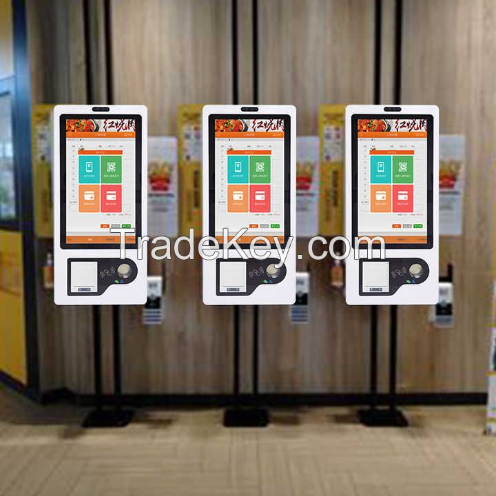 Floor Standing/Desktop Payment Kiosks Touch Screen Self Ordering Kiosk Self Service Payment Kiosk With QR Scanner and Printer