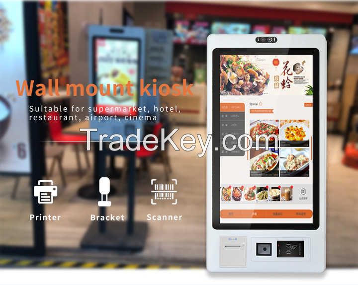 Floor Standing/Desktop Payment Kiosks Touch Screen Self Ordering Kiosk Self Service Payment Kiosk With QR Scanner and Printer
