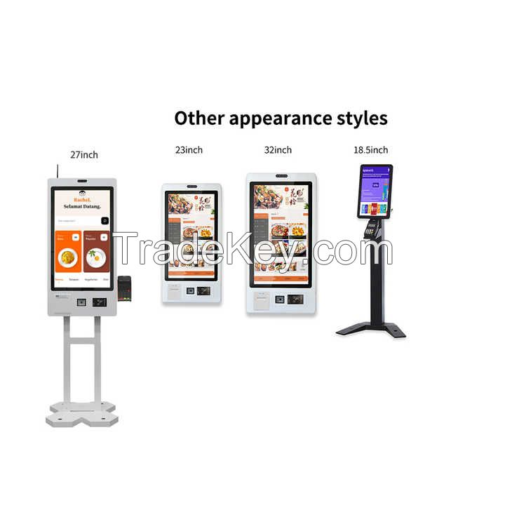 Floor Standing/Desktop Payment Kiosks Touch Screen Self Ordering Kiosk Self Service Payment Kiosk With QR Scanner and Printer