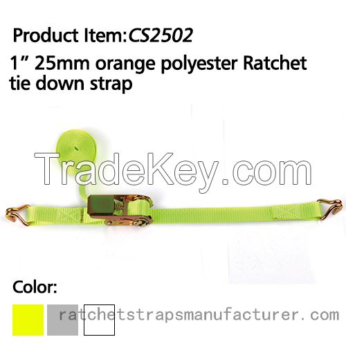 CS2502 1*25mm Orange Ratchet straps for cargo control