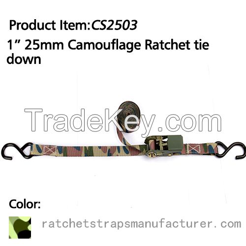 CS2503 1â 25mm Camouflage Ratchet tie down