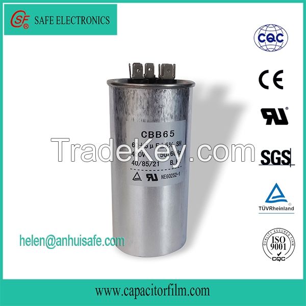 CBB65 capacitor 450VAC 900uF run motor film capacitor for air conditioner