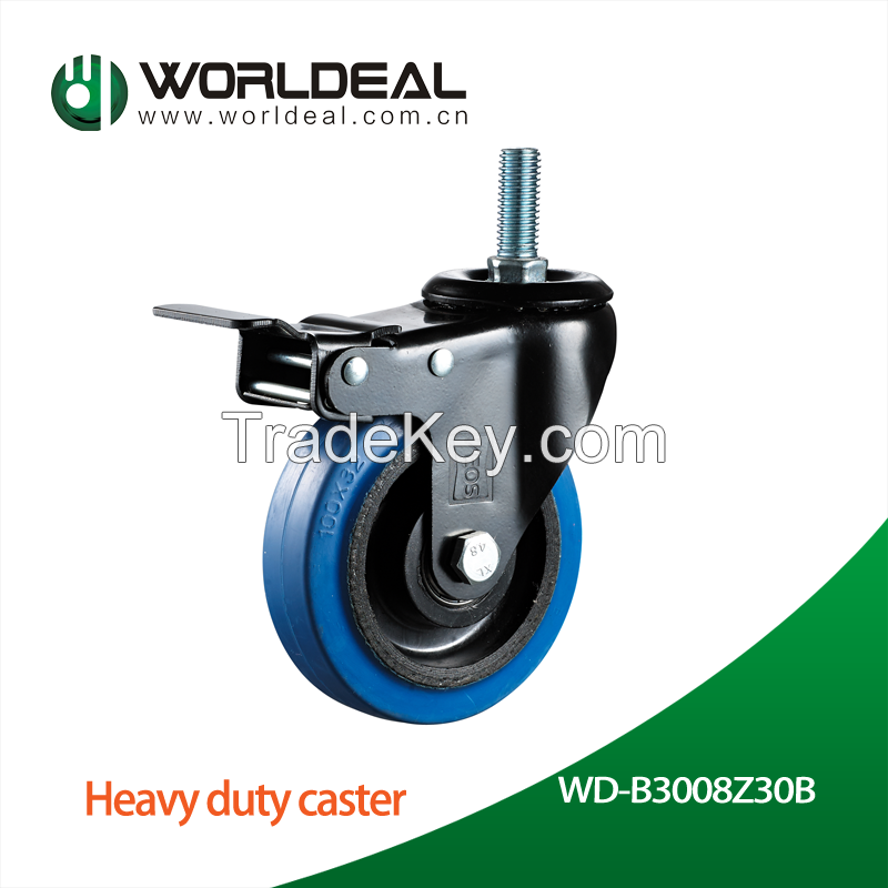 Industrial rubber caster wheel