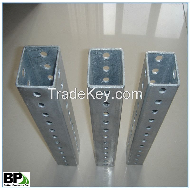 perforated square sign post for roadway safety sign
