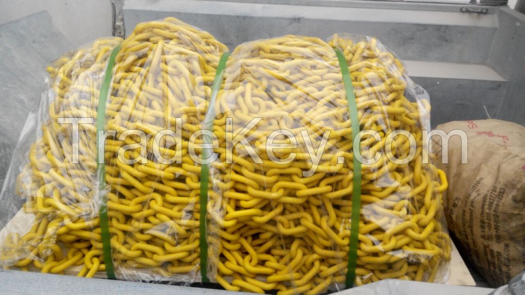 Plastic coated safety link chain