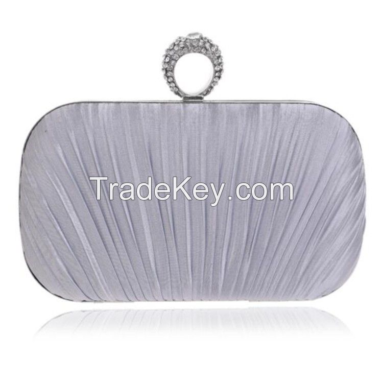  Womens Silk Satin Pleated Evening Bag