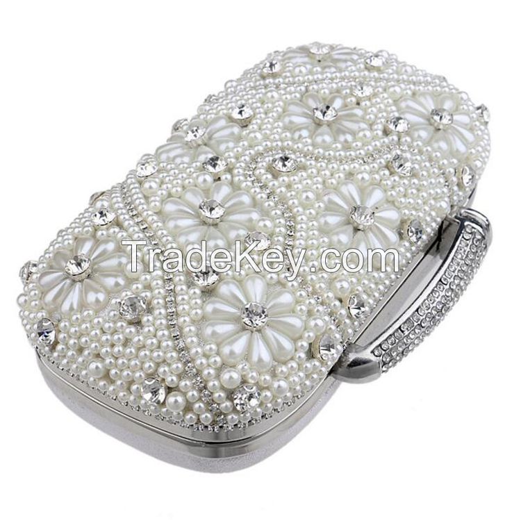 New Design Fashion & Elegant Evening Bag With Pearls & Diamonds