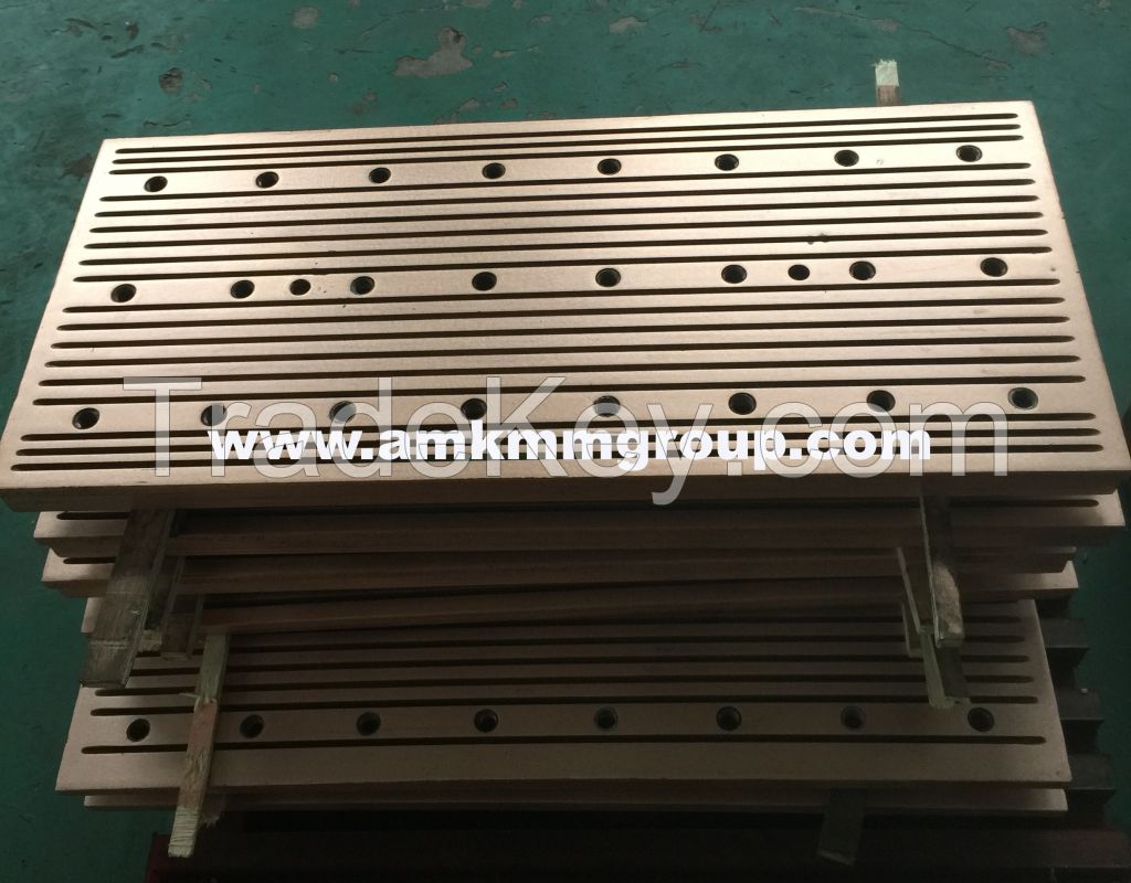 Copper mould plate for slab continuous casting machine