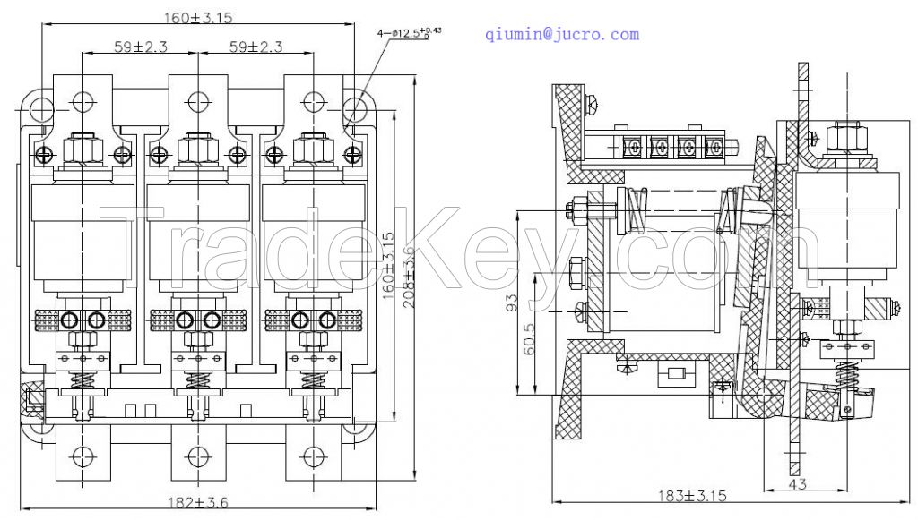 HVJ5 1.14KV vacuum contactor 63A to 1000A