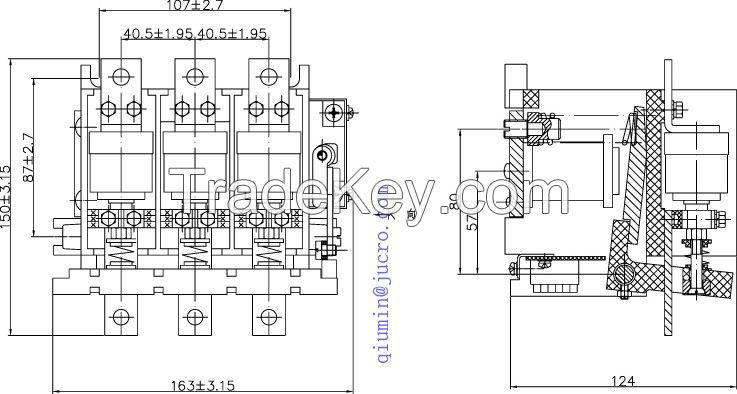 HVJ5 1.14KV vacuum contactor 63A to 1000A