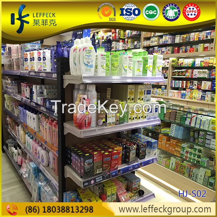 Customized size metal supermarket shelves for grocery display