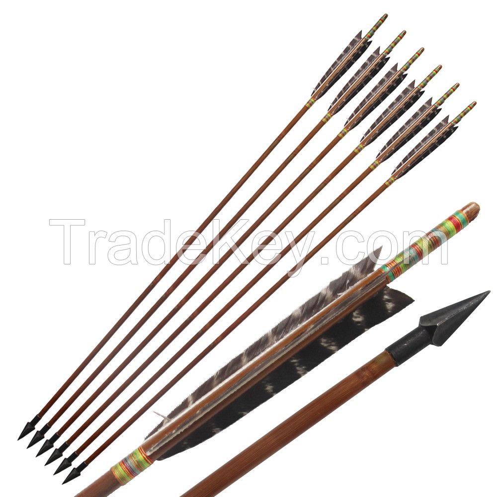 Point Material: Steel Shaft Material: Bamboo Type: Arrow Use: Hunting Feather Material: Plastic Model Number: arrow-01786 Length: 85cm about 33 '' Shaft Diameter: 8mm Shaft material: bamboo Weight: about 30g/1pcs Feather Material : turkey feaher