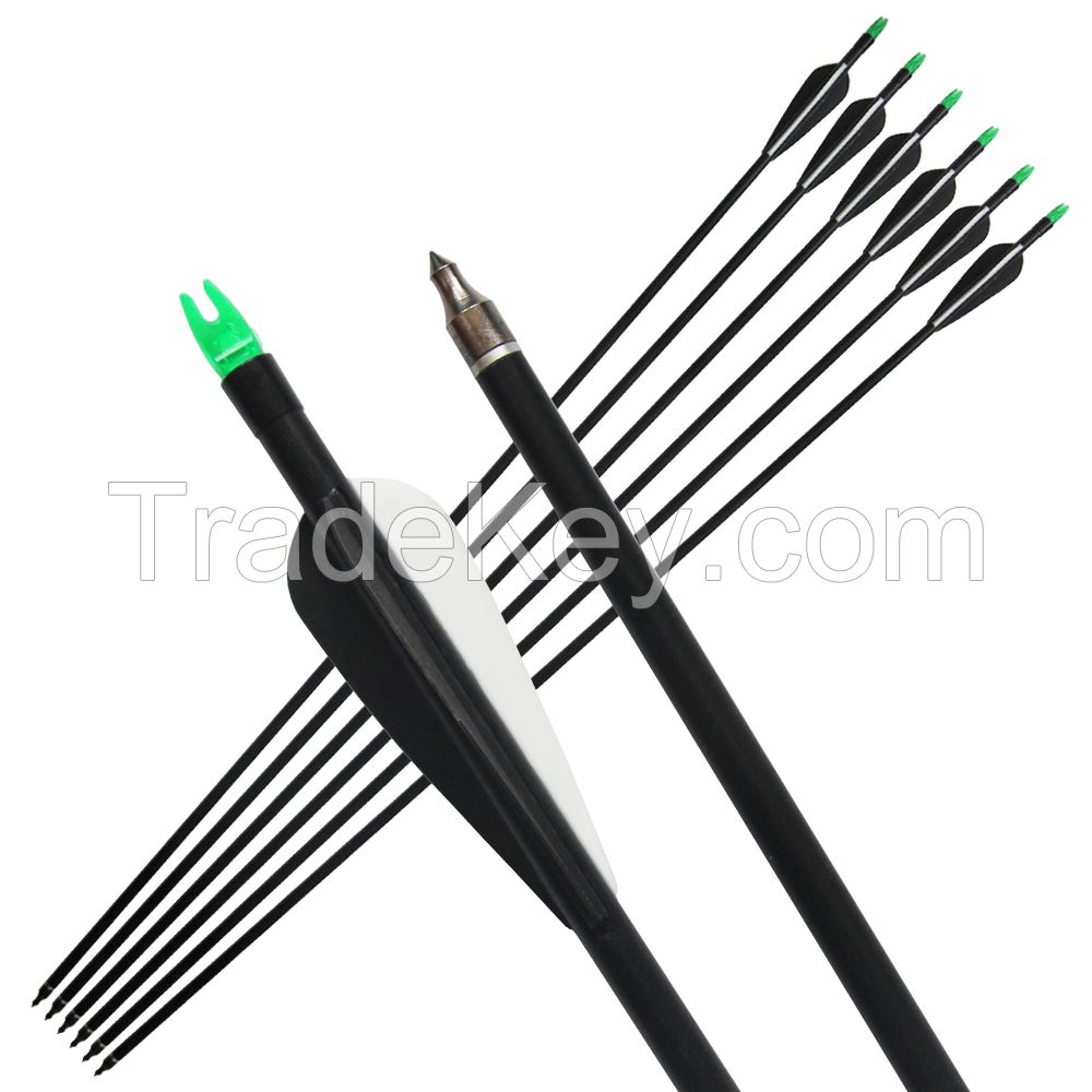 Fiberglass Arrow, Spine 500, Replace Arrowhead, Nock Proof, For Hunting Compound Bow /Recurve Bow Arrow
