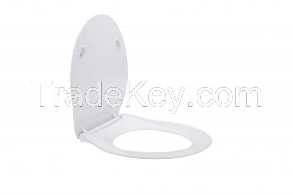 Urea toilet seat with quick release and soft close function