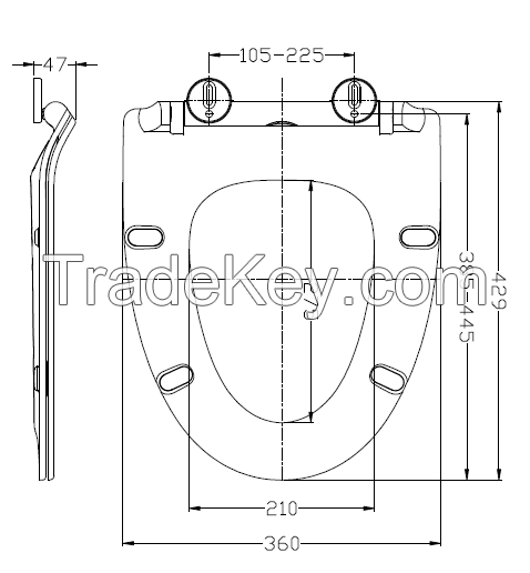 Scandinavia style/Nordic Slimline Urea toilet seat