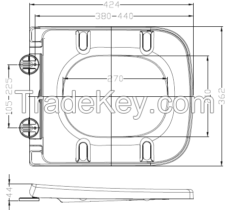 Popular Square toilet seat with Gradue design