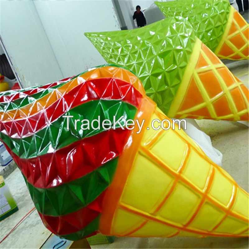 Visual Display Large Fiberglass Ice-cream Cone
