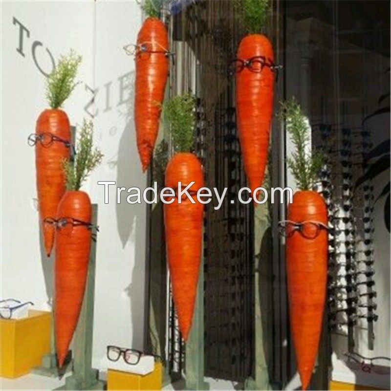 Christmas decorated  carrot vegetable window display