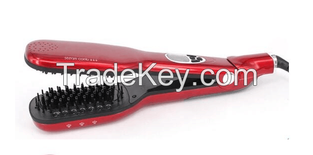 2016 Most Popular LCD Fast Steam Hair Straightener Brush as seen on tv