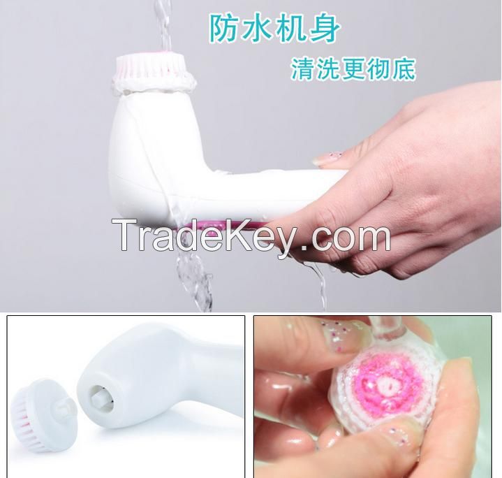 New Fashion 6in1 Multifunction Electric Face Facial Cleansing Brush Sp