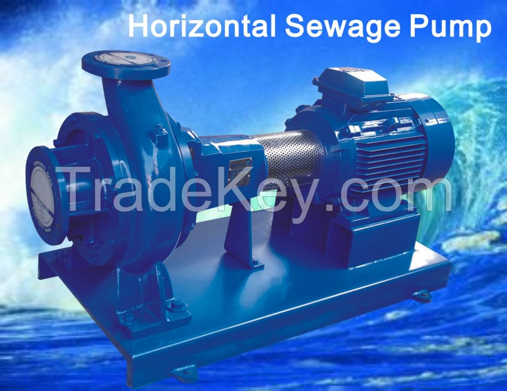 Horizontal end suction sewage pump