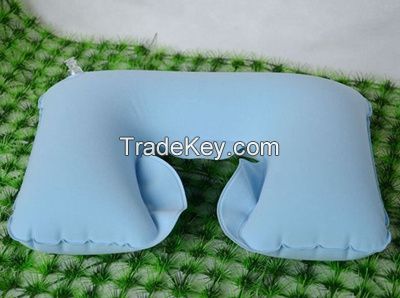 PVC flocked travel camping inflatable pillow for wholesale