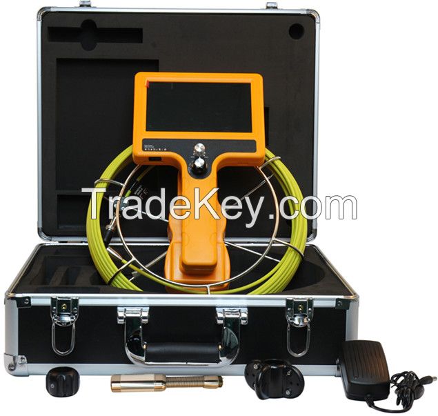 Professional handheld color sewer and drain camera equipment with self leveling camera
