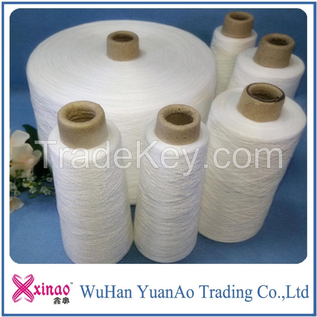 100% virgin raw white paper cone polyester yarn for weaving and knitting