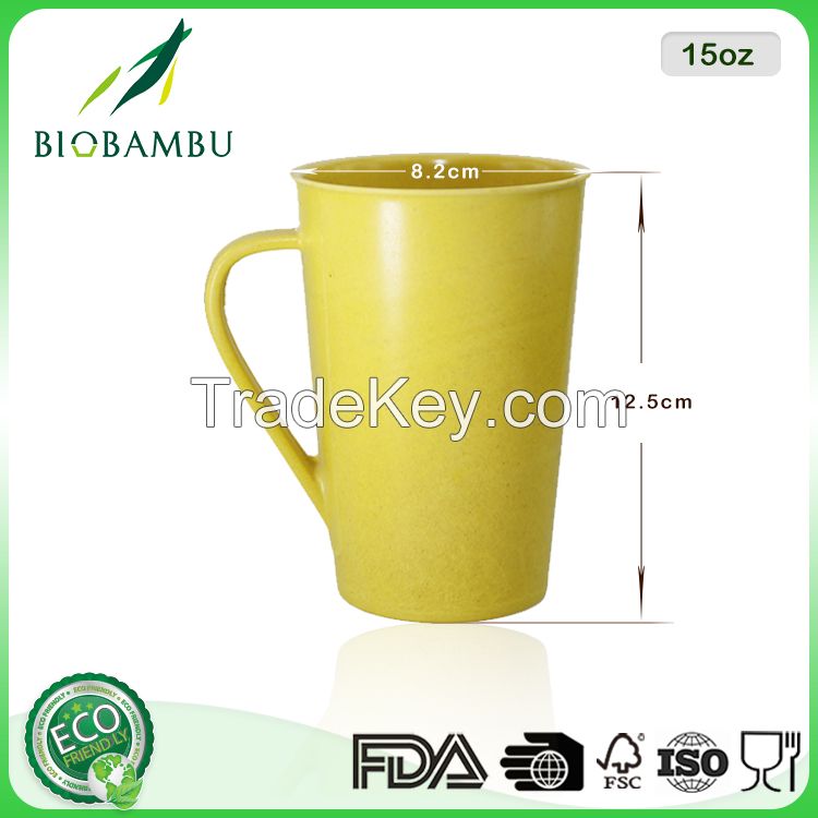 Fancy China supplier Custom logo bamboo fiber cup with handle