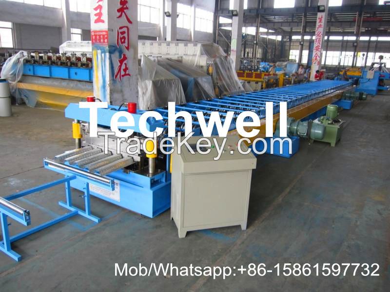 Welding Wall Plate Machine Frame Structural Metal Deck Forming Machine With Chain Transmission