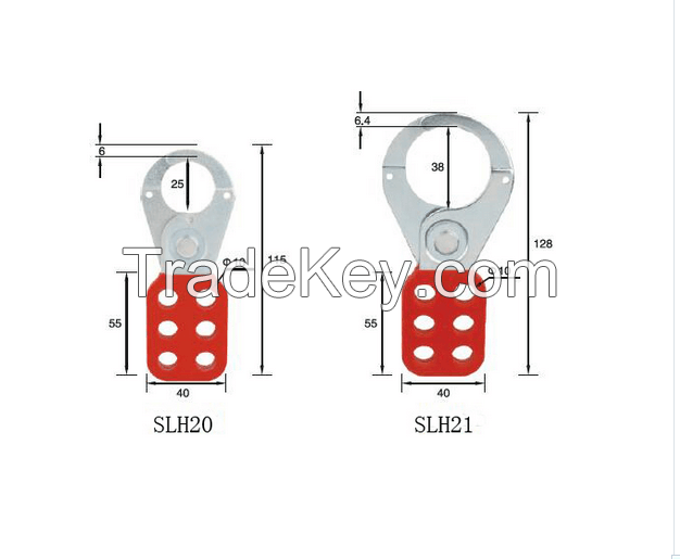 OEM Six Locks Capacity Lock Shackle Diameter 25mm/ 38 mm Safety Lockout Hasp