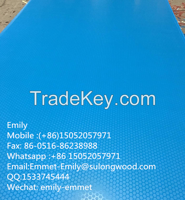 new products unique blue anti-slip film faced plywood 18mm 