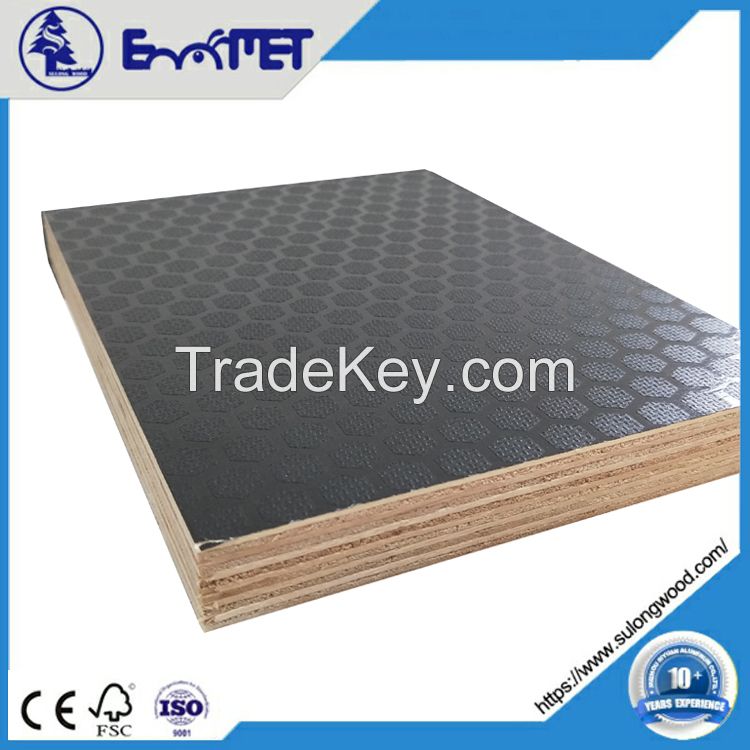 Hexagon/ Wire-mesh Anti-slip Film Faced Plywood 